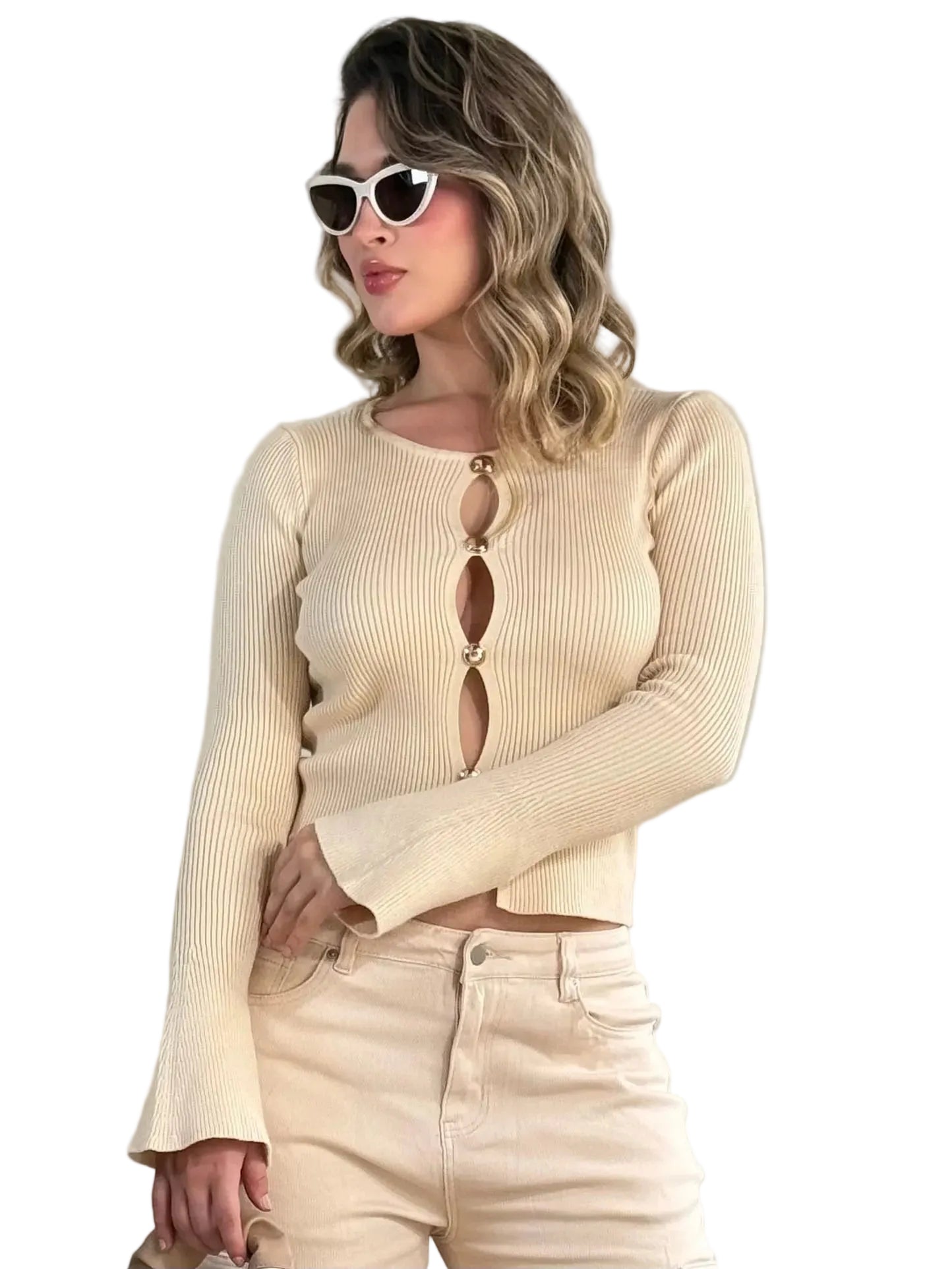 BUSO TEJIDO BOTON DORADO