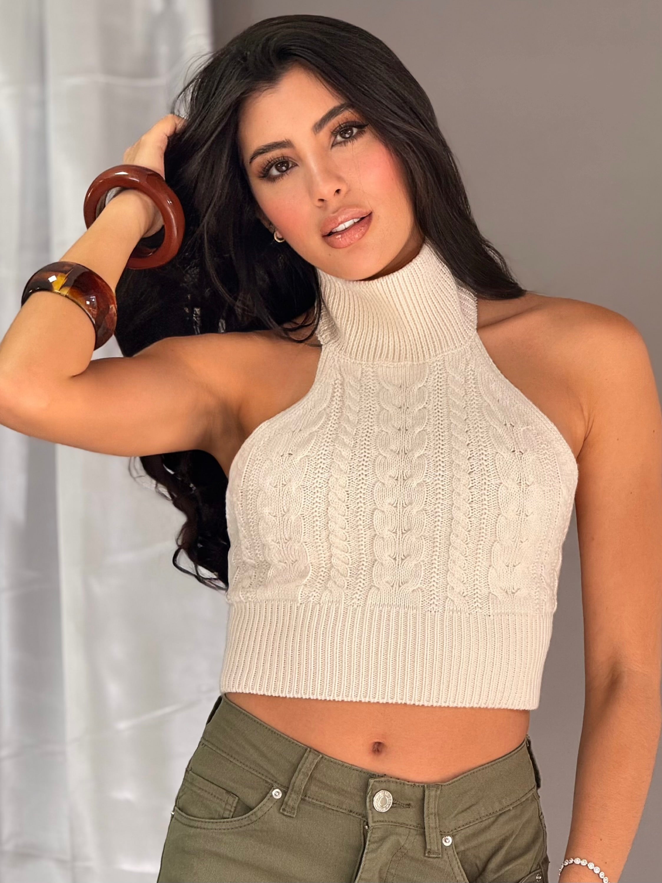 BLUSA DEBUT HALTER TEJIDA