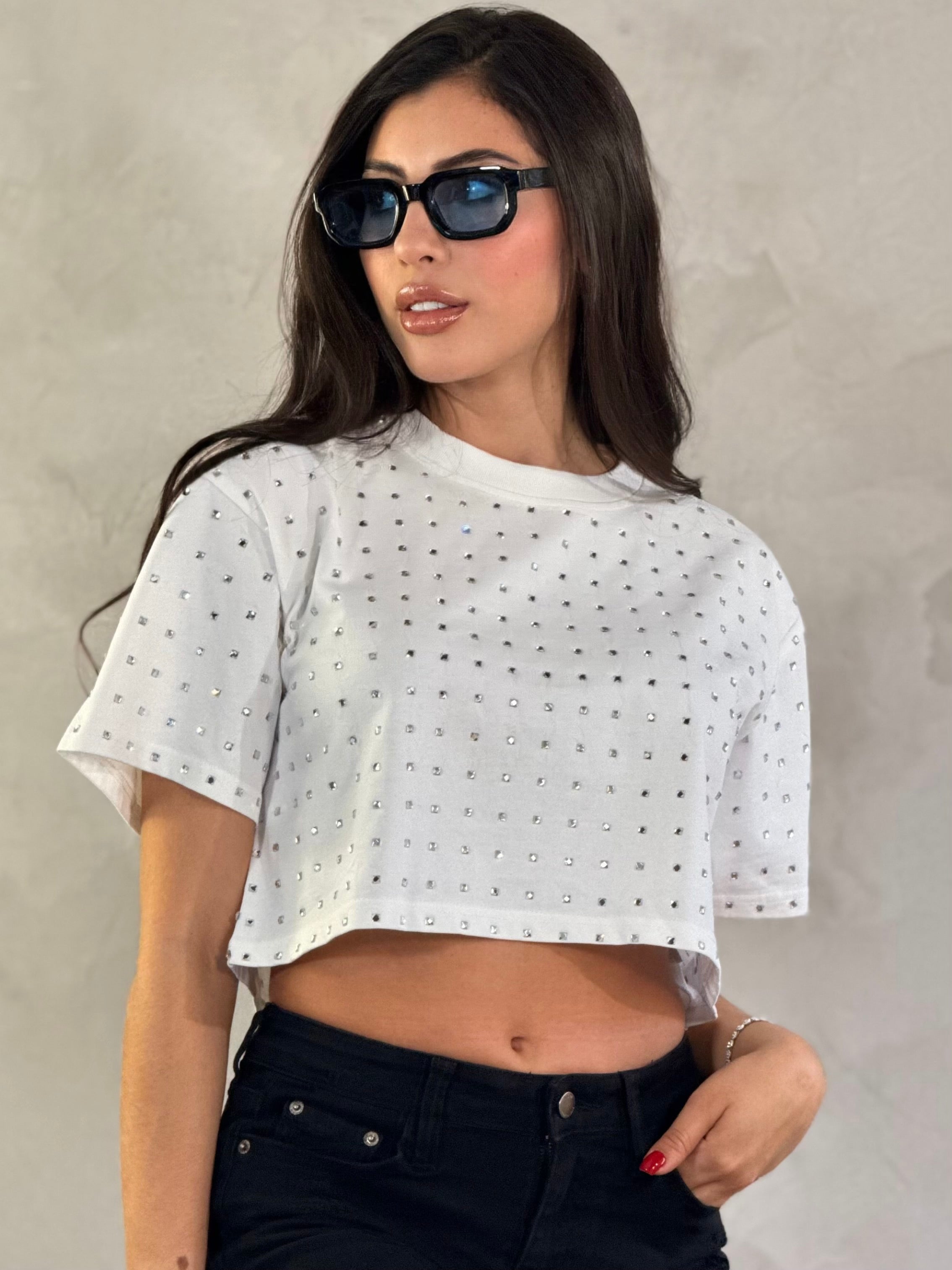 BLUSA GALITA OVERSIZE DE BRILLOS