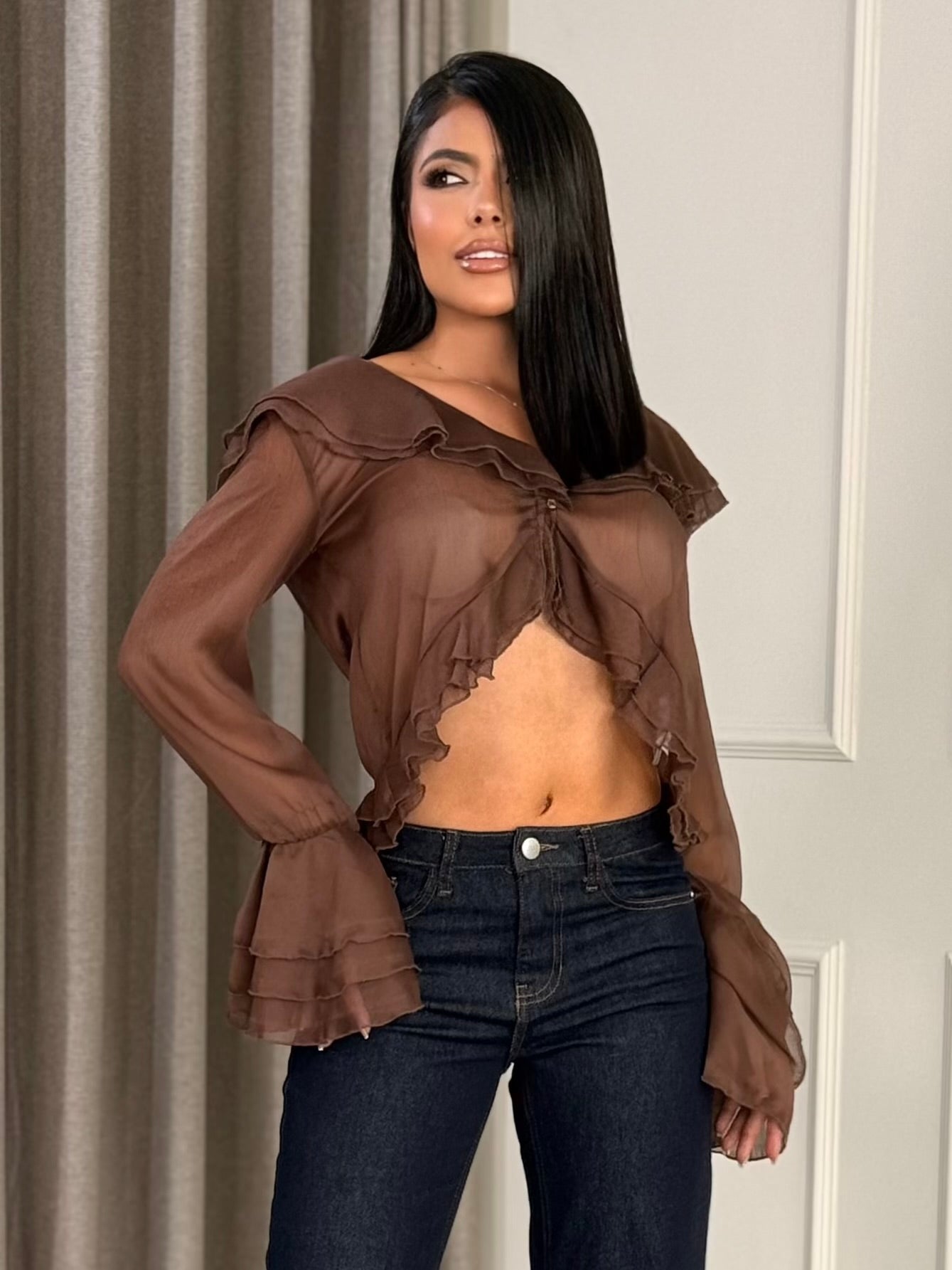 BLUSA TRANSPARENCIA Y BOLEROS