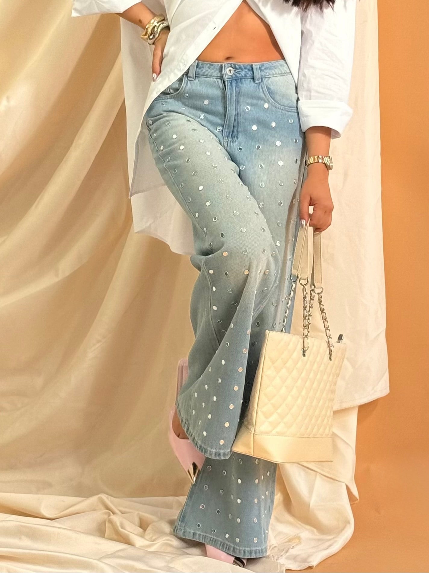 JEAN WIDE LEG ESPEJOS