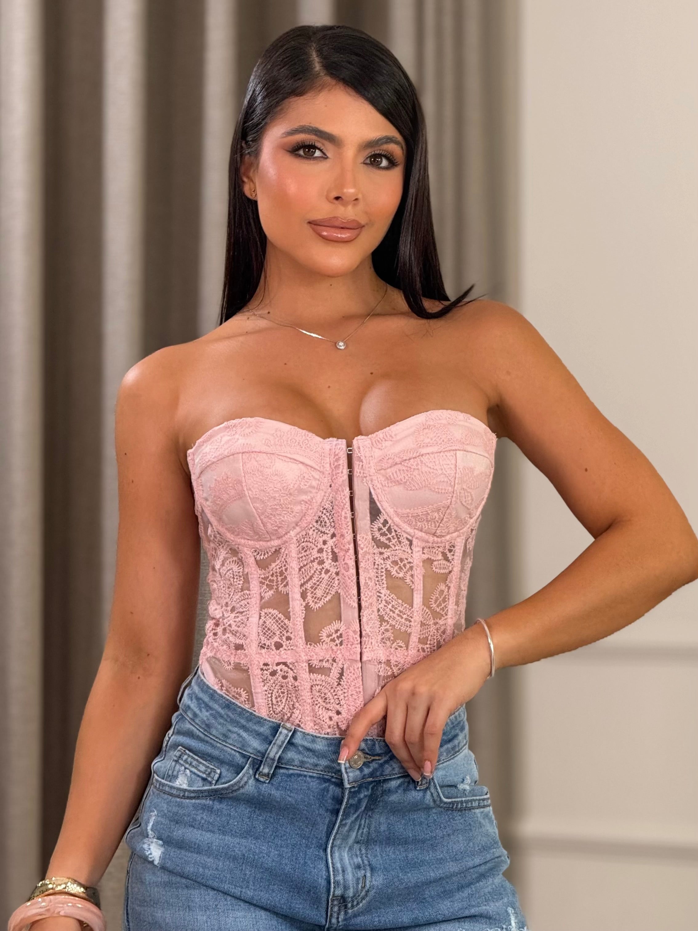 CORSET ENCAJE TOP CHIC