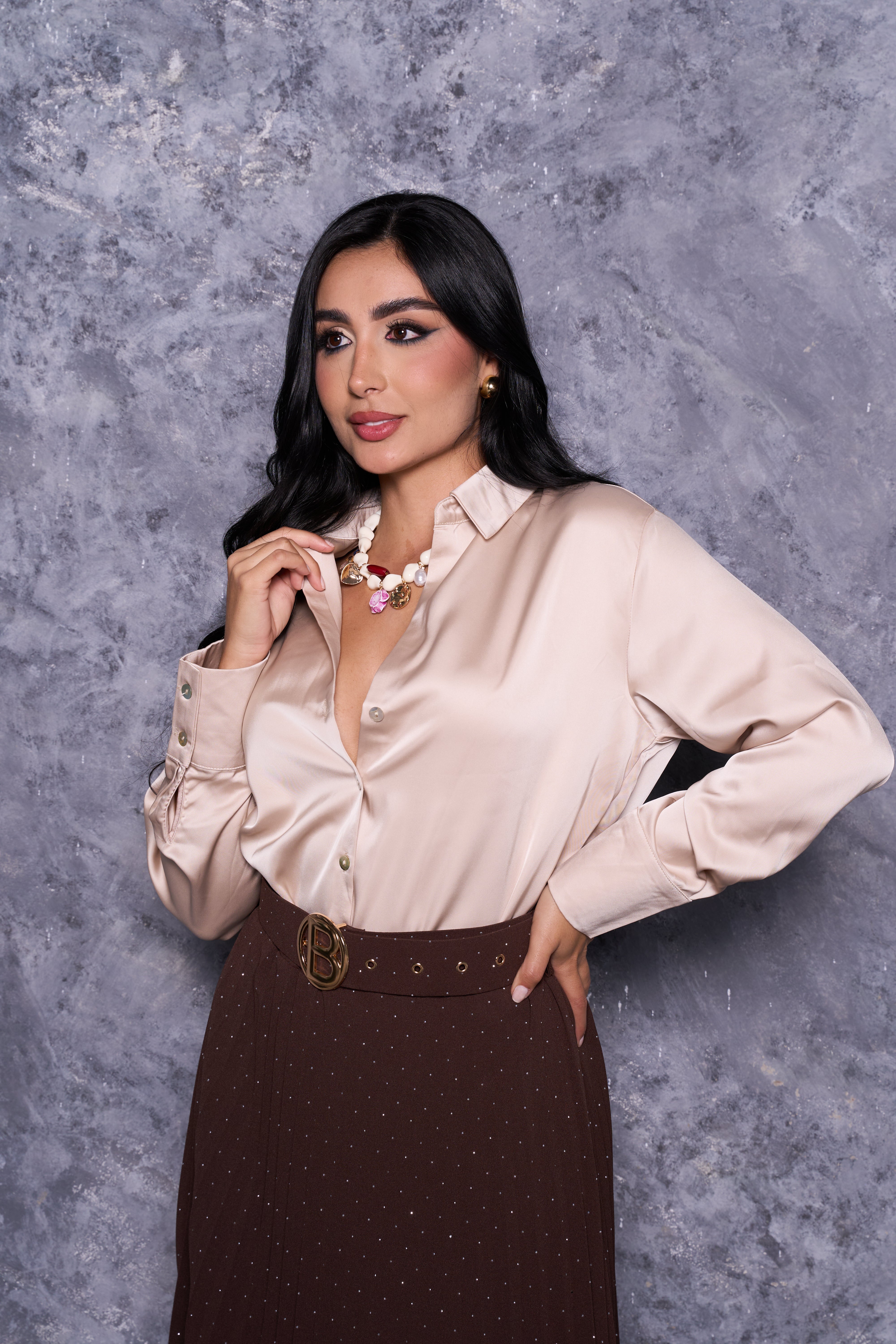 CAMISA MANGA LARGA SATINADA