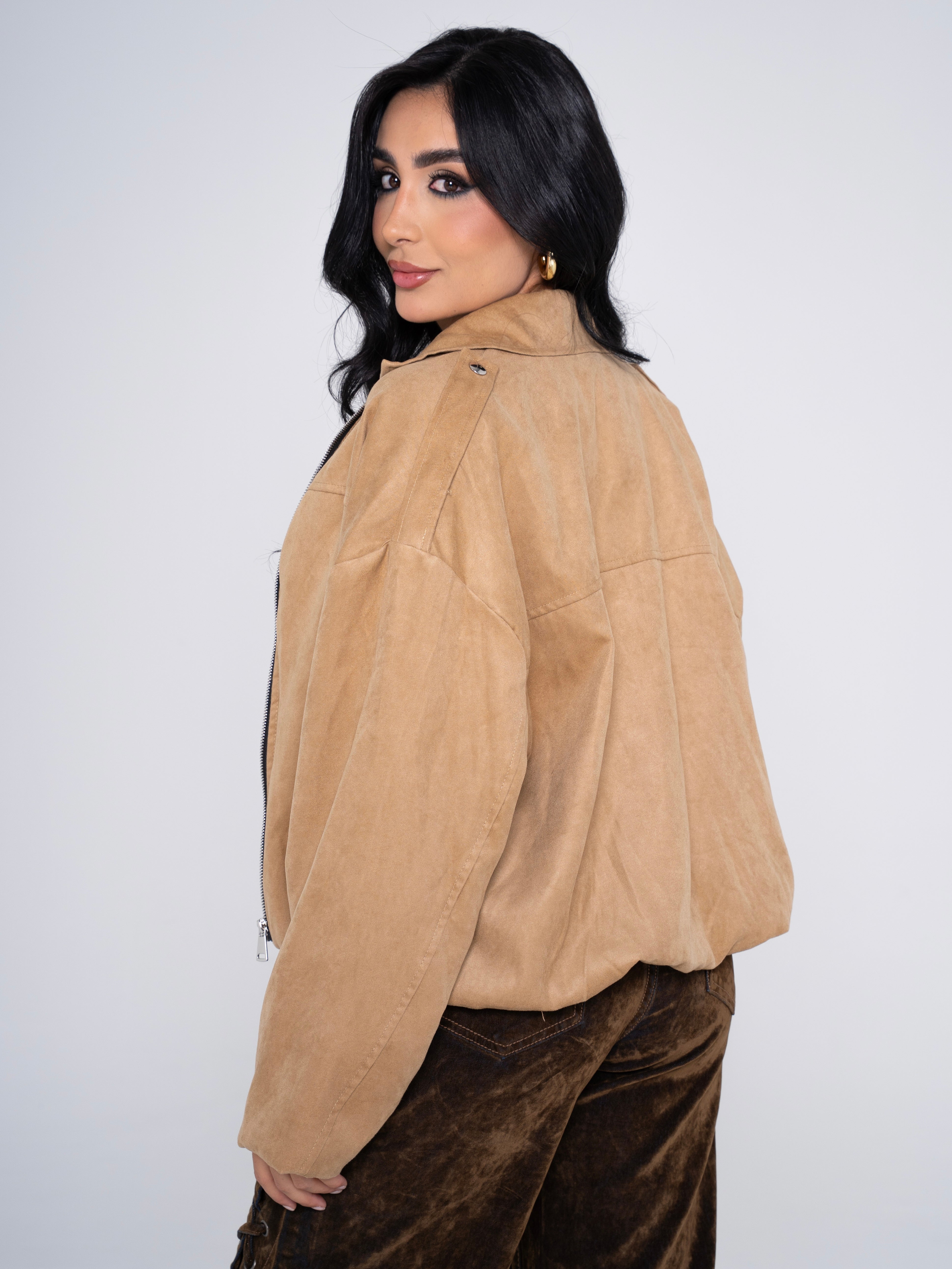 CHAQUETA TIPO GAMUZA BOMPER