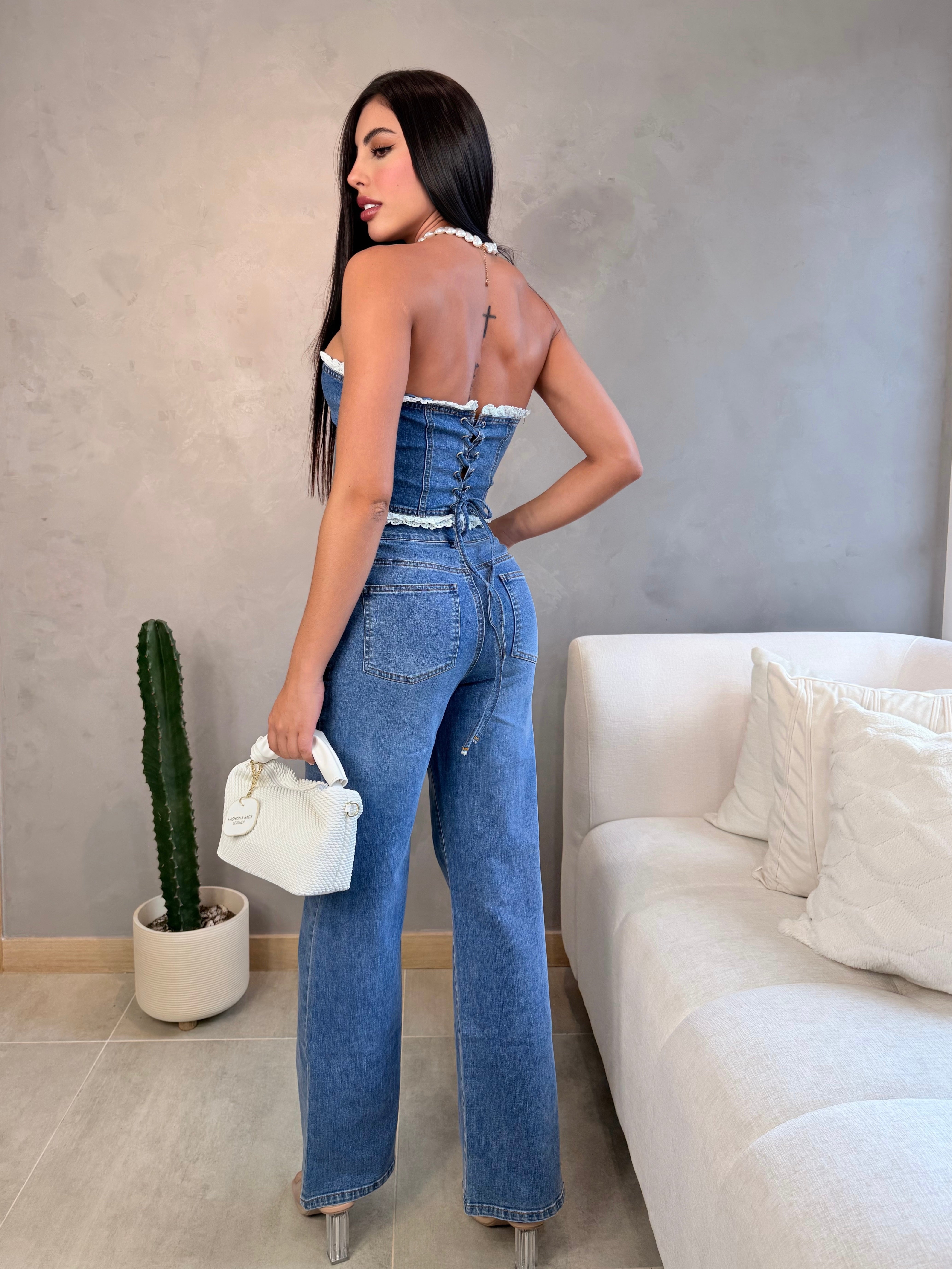 SET DENIM STRAPLE